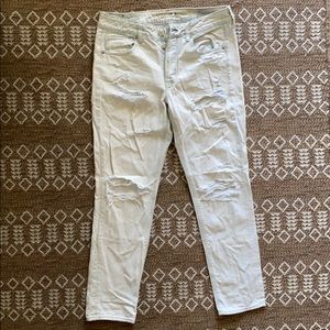 Boyfriend/Tomgirl Blue-white Denim High-waisted